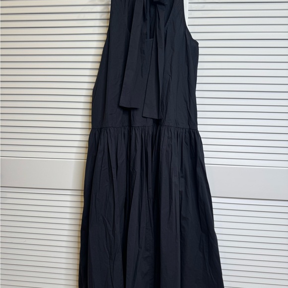 STAUD Marlowe Halter Midi Dress Poplin Black Brand New - Picture 4 of 7